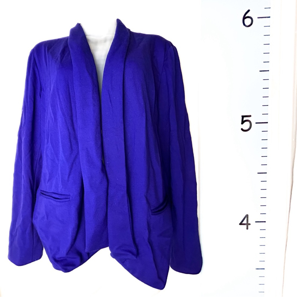 Chico's Bright Blue Jacket Cardigan Size 2 or Large 12 Casual Preppy Lined